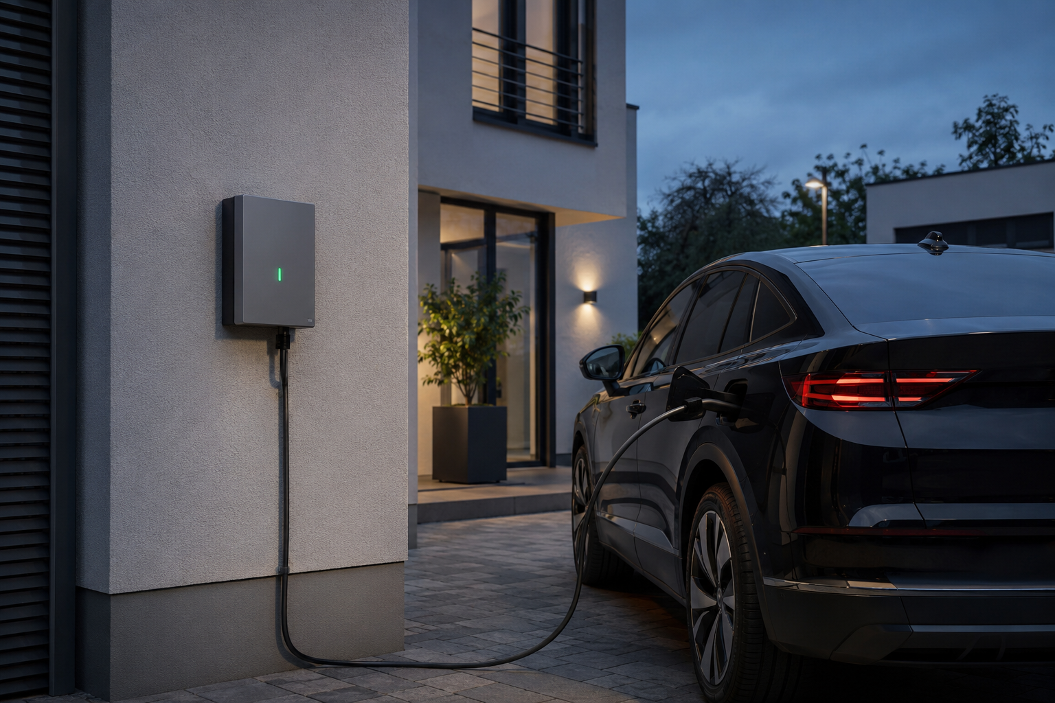 Elektroauto an einer modernen Wallbox
